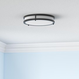 TOBUSA 36W LED Flush Mount Ceiling Light Fixture, 13inch LED Ceiling Light 3600LM, Modern Black Ceiling Light 2700K/3000K/4000K/5000K/6500K 5CCT, Dimmable Ceiling Lamp for Living Room Kitchen,1 Pack