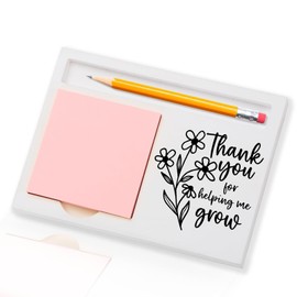 Thank You for Helping me Grow, End of The Year Teacher Sticky Note Holder Gift, Back to School, Teacher Appreciation Week Quote Self-Stick Note Pad Holders BBY4