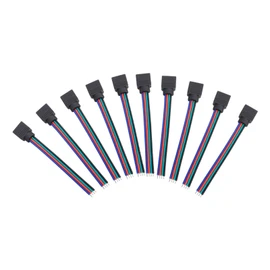 Conector de 4 pines, conector sin soldadura para tira de luz LED, cable de conexión para tira de luz LED 3528 5050 10 piezas (5 macho + 5 hembra)