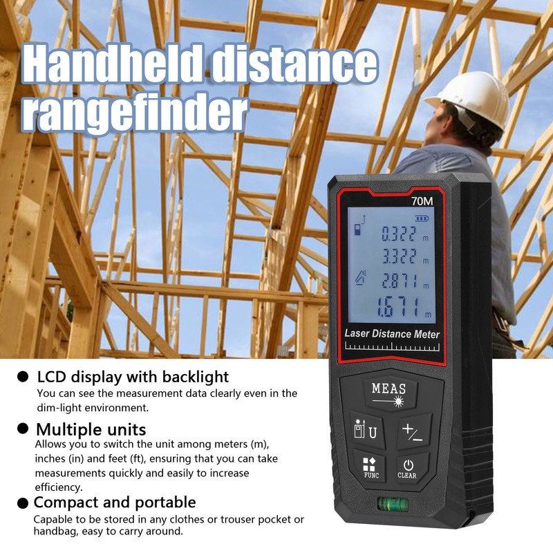 Red Light Handheld LCD Display Digital High Accuracy Measure Rangefinder