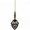 Polished Brass Acorn Silhouette Ceiling Fan Pull 3"h with 12" Polished Brass Chain