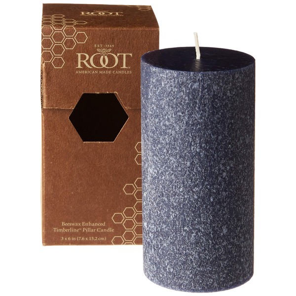 Root Candles 336220 Unscented Timberline Pillar Candle, 6-Inch, Abyss
