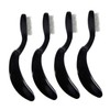 FOMIYES 4pcs Folding Curved Eyebrow Comb Plastic Handle Steel Needle