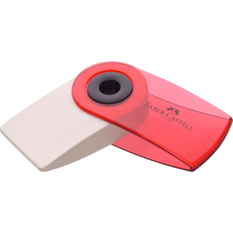 FABER-CASTELL 205050 – Eraser Sleeve Mini, Translucent, Assorted Colours (No
