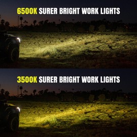 SMOTRCC LED Pod Lights Yellow White Double Color, 3 Inch 40W Spot Driving Fog Light Pods, IP68 Waterproof LED Light Pods for Truck, ATV, UTV, SUV, Boat, Tractor, Motorcycle, Off Road Lights (2 Pack)