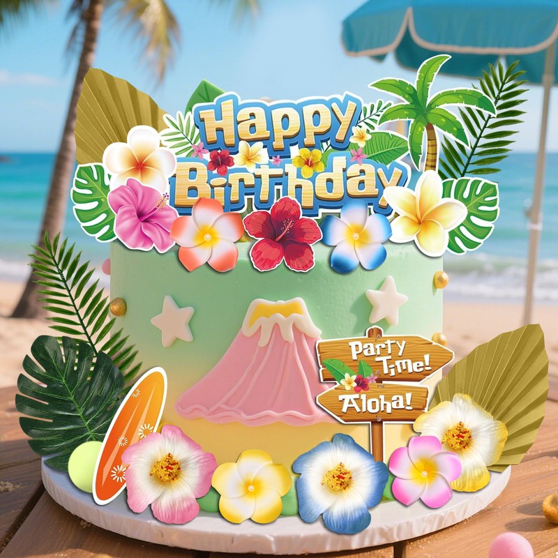 Decoración hawaiana para tartas
