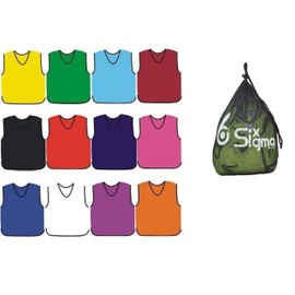 12 X Sports Training Bibs Football Netball Rugby Hockey Cricket Volleyball Pinnies Scrimmage Vests Soccer Sports Club + Carry bag (Senior Adult Youth Junior & Kids) (Navy, Senior (L-XL, 48" Chest))