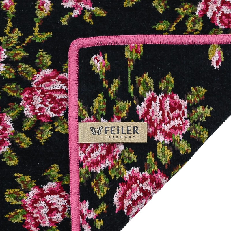 フェイラー ハンカチ ハンドタオル タオルハンカチ 30cm MIRIAM CHERRY ミリアム ブラック チェリー