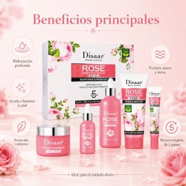 Crema Extracto Rosas. Ceramidas, Arrugas, Hidratante, 5 Pzs