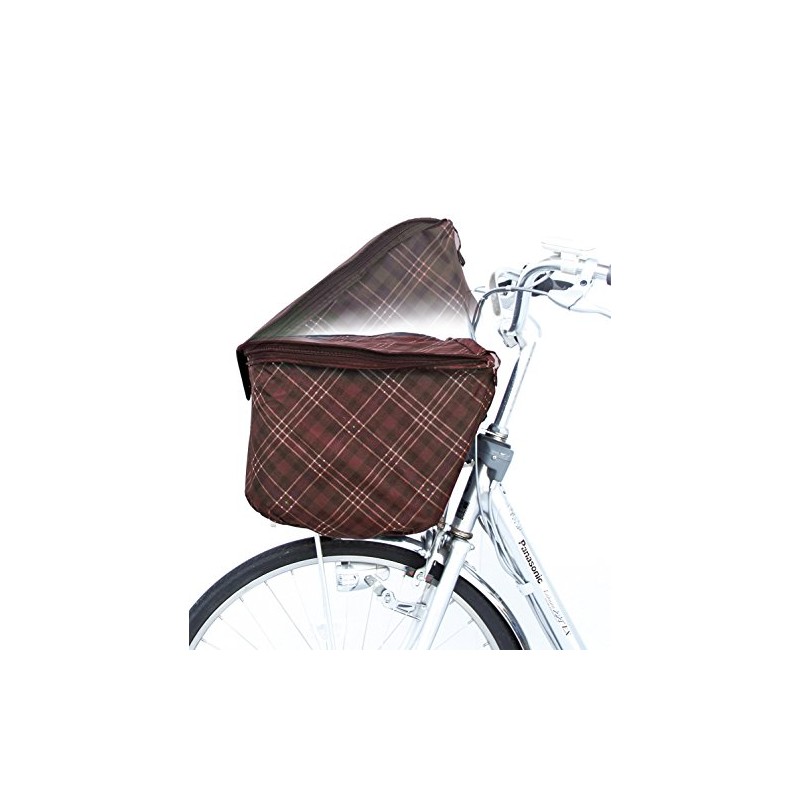MARUTO(マルト) Thick 2-Tier Check Front Basket Cover, Check Brown 35032