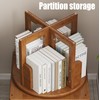 360°Rotating End Table 2 Tiers Children's Bookshelf Large Capacity Reading