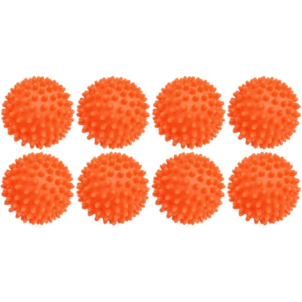Dryer Balls 8 Pack Orange- Reusable Dryer Balls Replace Laundry Drying Fabric Softener and Saves You Money - Measures - 2.75inD