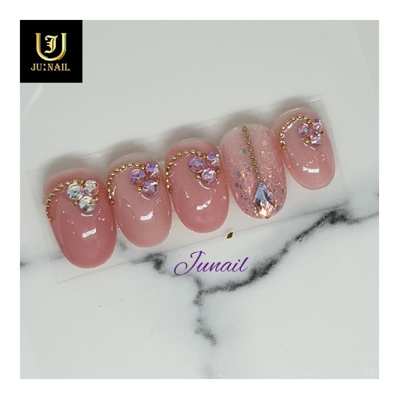 Graduation party handmade nail tips - Short ballerina / 졸업파티