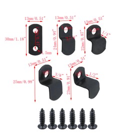 Mewutal 50pcs Black Offset Canvas Clips Metal Photo Frame Clips Mirror Clamps Heavy Duty Offset Mirror Clips for Picture Frame Painting Blackboard, with Screws (10 pcs Each 0/0", 1/8", 1/4" 3/8" 1/2")