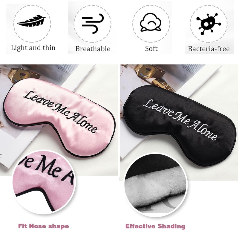 NICECONE 2 Pack Funny Sleep Mask,Soft Silky Satin Eye Mask