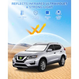 Canvcle Sunshades for 2014-2020 Nissan Rogue (Not for Rogue Sport) Accessories Windshield Sun Shade Side Rear Window Shade Cover Sun Visor Shield Privacy Protection Keep Vehicle Cool Black 8PCS