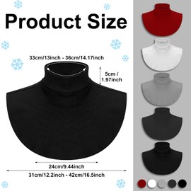 SATINIOR 5 Pieces Fake Turtleneck Dickey Collars Women Half Top Mock Collar Neck Wear in Sweater Hoodie High Neck Mock Collar (Classic Colors Set,Natural Style)