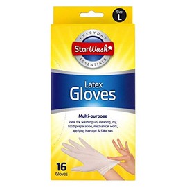 StarWash 16 Latex White Disposable Powder Free Gloves Multipurpose Clean Large