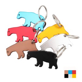 Swatom Bear Aluminum Alloy Beer Bottle Opener Keychain Key Tag Chain Ring Accessories