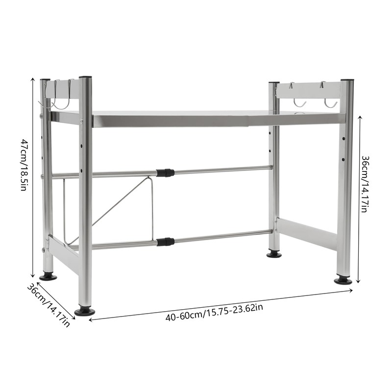ILWorkTLs 2-Tier Adjustable Microwave Stand,Stainless Steel Microwave Oven Rack with