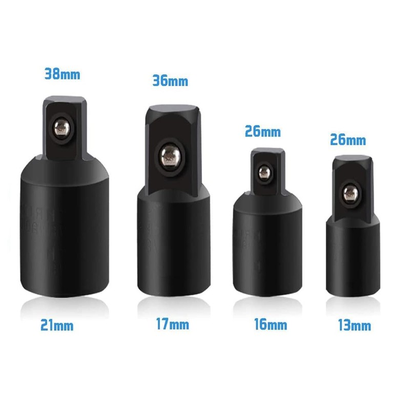 Zohino 3 Pcs Power Drill Impact Grade Socket Adapters Set