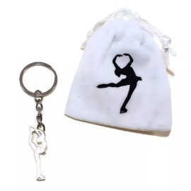 Unbranded CRS Cross Ice Skating Layback Keychain/ Bag tag, Gift Figure Skater Silver gift