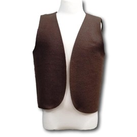 Kids Brown Peasant Costume Vest (Medieval/Renaissance/Colonial/Pirate) Fits Kids 4-16