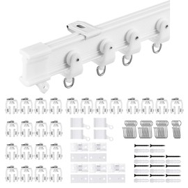 Riel de cortina de techo flexible | 3 metros con rodillos silenciosos | Soporte flexible para ducha ventana de bahía cortina de RV divisor de habitación