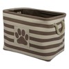 Bone Dry Striped Paw Patch Bin, Small Rectangle, Brown