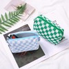 Knitted Wool Checkerboard Pencil Case - Preppy, Aesthetic, Corduroy for