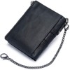 DUXIAOSHA Men's Genuine Leather Wallet, Bi-Fold Wallet, Wallet with Chain,