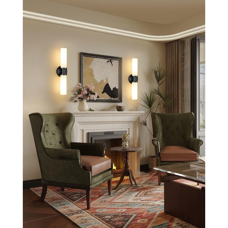 Battery Operated Wall Sconce Set of Two, Modern Rechargeable Wall