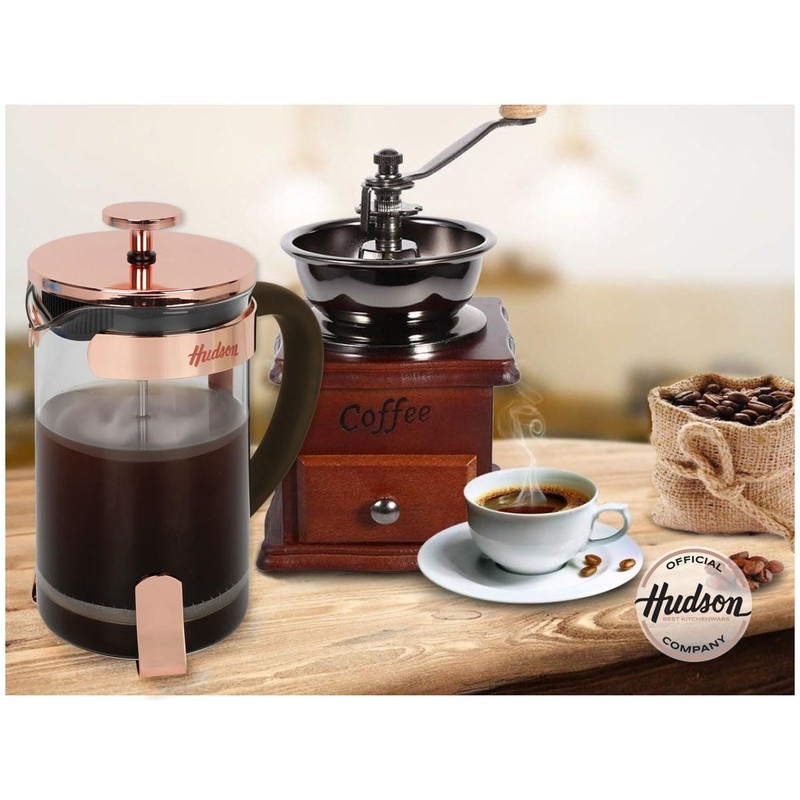 HUDSON French Press Coffee and Tea Maker, 6 cups, copper
