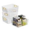 CadineUS 4-pack Clear Pantry Storage Bin Box, Plastic Organizer Bin