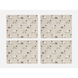 Cooksmart Pack of 4 Table Place Mats | Place Mats For Table With British Designs | Table Mats For All Types Of Kitchens - Highland Sheep