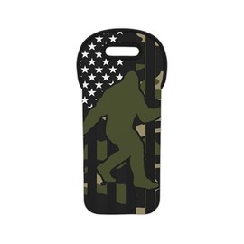 Queen of Wrap Camouflage Bigfoot Wine Tote Bag, Souls, Gift for Nature Lovers, Wine Carrier, Eco-Friendly Party Tote