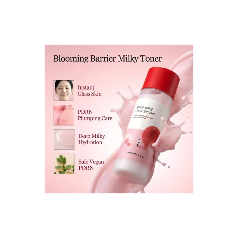 Round Lab Camellia Collagen Pdrn - Tónico Lechoso