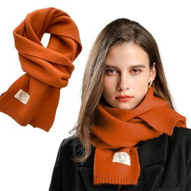 XIFRIKA Women's Knitted Scarf, Soft and Itch-free Winter Scarf, Stylish and Warm, Available in 15 Colours for Daily Wear, orange