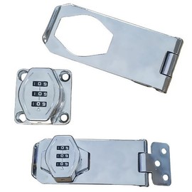 Silver Hinged Combination Lock for Lockers & Storage Drawer
