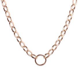 Rose Gold Vermeil Charm Necklace with Ring (18 Inches)