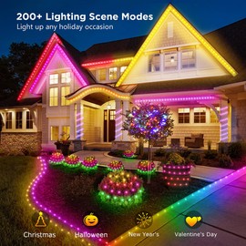 KepStars 66ft String Lights, 200 LED Lights Color Changing String Waterproof, 200+ Preset Scene Modes, Smart App & Remote for Indoor Outdoor Christmas Decoration Party Holiday Home Bedroom Patio Decor