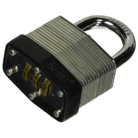 NuSet 1-1/2" 3-Number Laminated Steel Set-Your-Own Combination Padlock