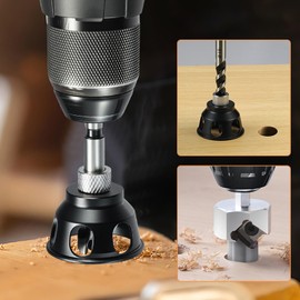 Hole Punch Locator, Bench Dog Hole Chamfer Reamer Tool, Drill Bit Hole Puncher Locator Jig Kit for 19mm (3/4 Inch) Dog Holes, Vertical Hole Woodworking for Electric Drills