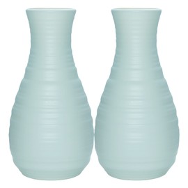 2 Pack Composite Plastics Flower Vase, Unbreakable Ceramic Look Vase for Home Decor Centerpieces, Arranging Bouquets (Pink)