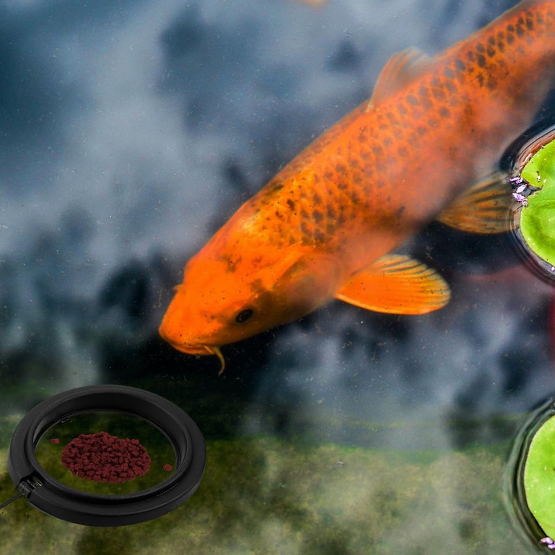 Aquarium Round Feeding Ring 1Pcs Black