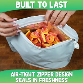 50 Count Exit Bags Measuring 12x9x3 - Premium Squeeze to Open Resealable White Zip-Locking Exit Bag - Airtight Pouch Giant Ziplock Bags for Storage The Exit Ziplock Mylar Pouch