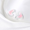 Kokoma Pink Heart Earrings 925 Sterling Silver Post Love Heart