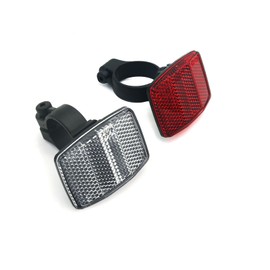 KOPPANG 2 Pieces Bicycle Front and Rear Reflectors for Handlebar and Seatpost Bicycle Reflectors Kit Bike Safety Warning Reflectors (Red+White)