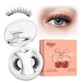 Higu clace Magnetic Eyelashes, Magnetic Eyelashes Without Eyeliner, Magnetic Eyelashes with Applicator, Eyelashes, Magnetic Natural Look, No Glue Required, Magnetic Eyelashes, Reusable (Style A)