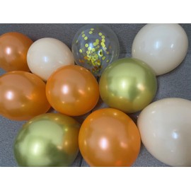 Orange Gold Nude Balloons – Metallic Orange Cream Gold Balloons for Birthday Harvest Graduation Anniversary Party Decorations (Orange + gold)